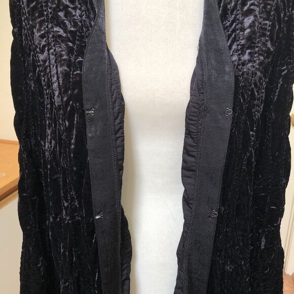 LOGO Lori Goldstein Duster Large Textured Velvet Cardigan Lagenlook Regencycore - Picture 5 of 14